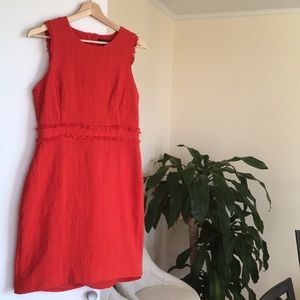 J Crew Tweed Dress - Red Sunset